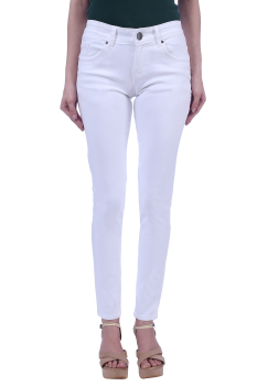 white ankle length jeans